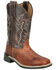 Image #1 - Smoky Mountain Boys' Presley Western Boots - Broad Square Toe, Cognac, hi-res