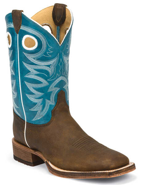 Justin Men's Bent Rail Cowboy Boots - Broad Square Toe, Copper, hi-res