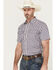 Image #2 - Gibson Trading Co Men's Pointed Arrow 2 Plaid Print Short Sleeve Snap Stretch Western Shirt, White, hi-res
