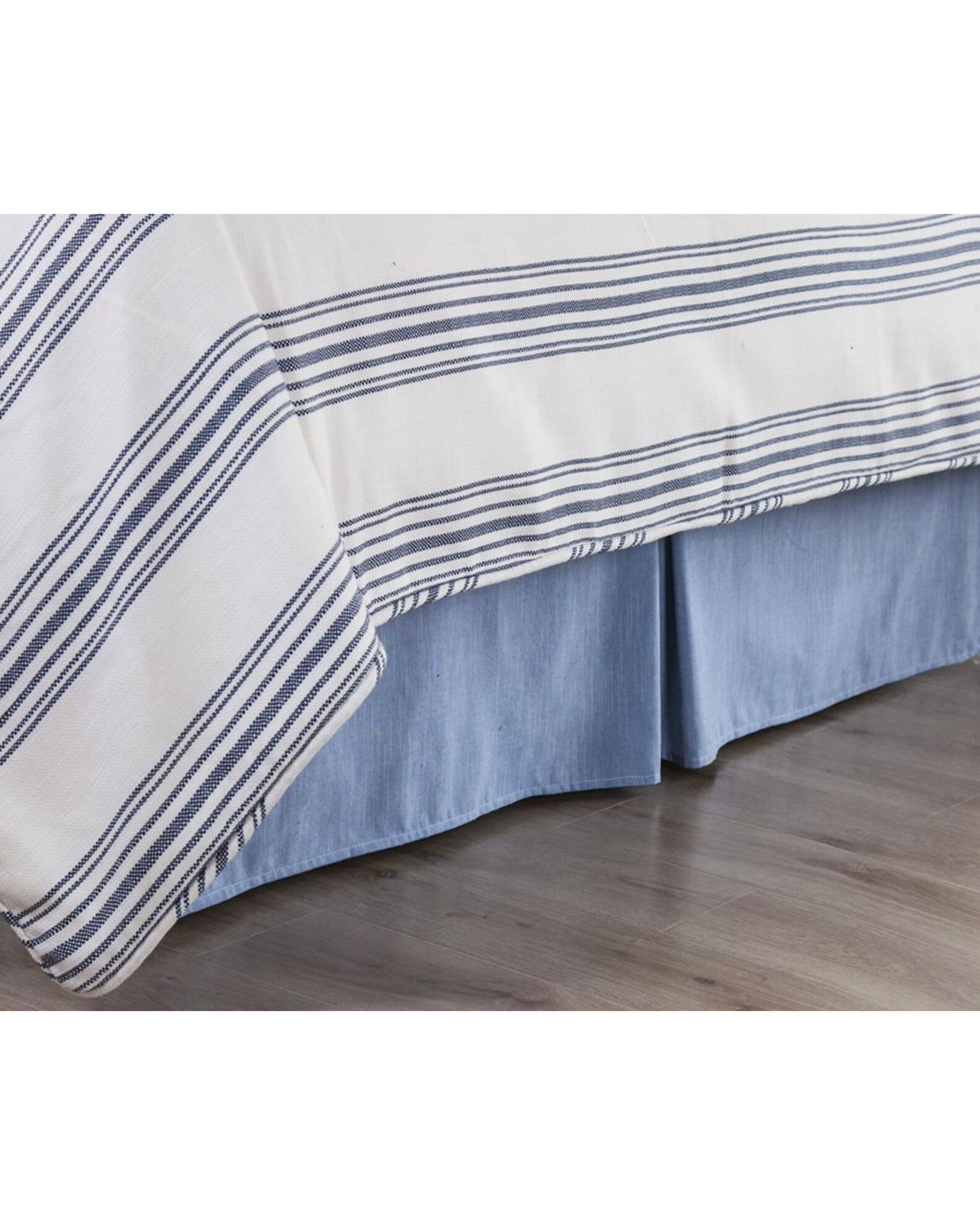 HiEnd Accents Light Blue Chambray Bed Skirt King Country Outfitter