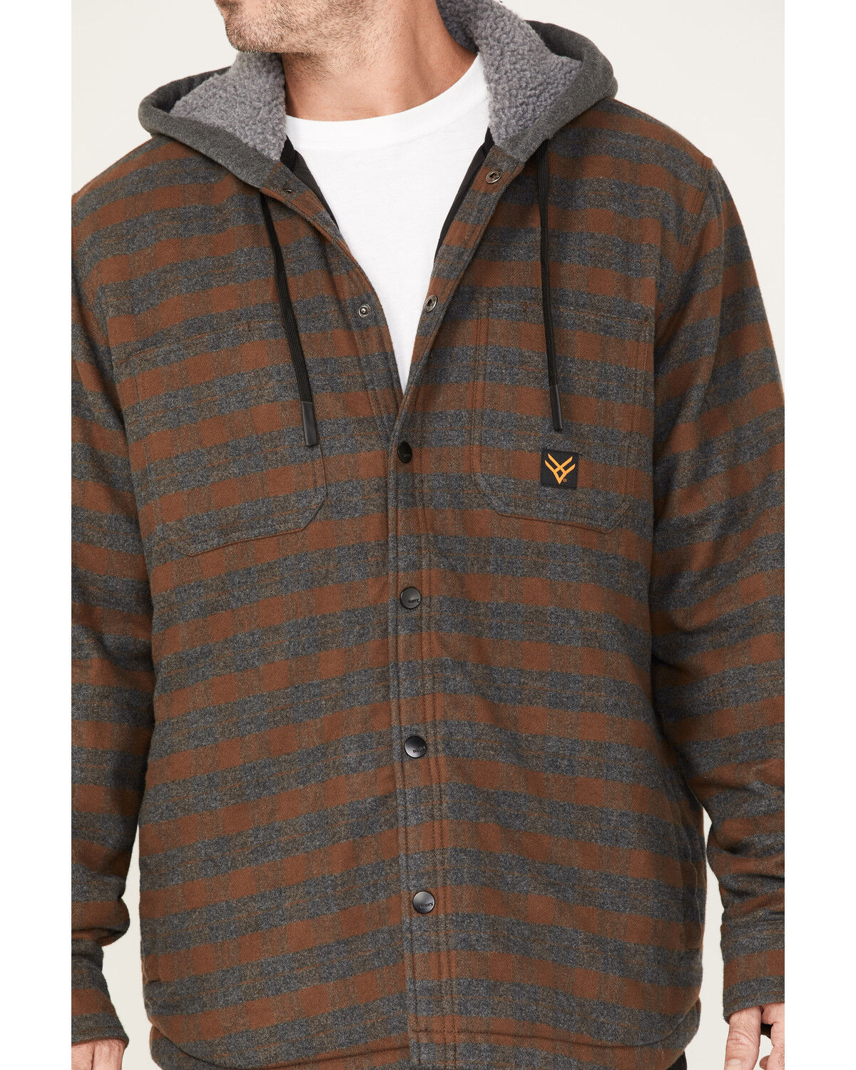 Image #3 - Hawx Men's Insulated Hooded Shirt Jacket, Brown, hi-res
