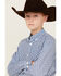 Image #2 - Ariat Boys' Parker Geo Print Long Sleeve Button-Down Western Shirt , Blue, hi-res