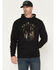 Image #1 - Buckwear Men's Camo Spartan Patriot Hooded Sweatshirt, Black, hi-res