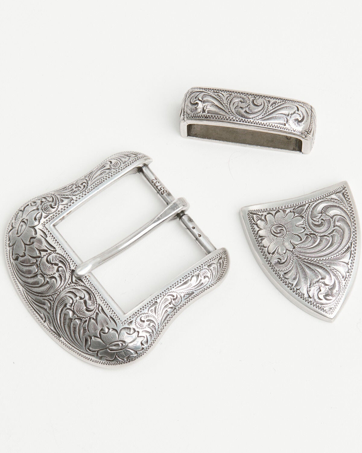 Cody James Men's Three-Piece Buckle Set, Silver, hi-res