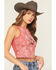 Image #2 - Originality Women's Bandana Rose Print Cropped Tank Top, Red, hi-res
