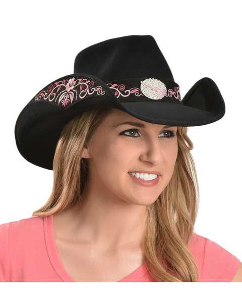 Image #1 - Bullhide Rockin' To The Beat Wool Cowgirl Hat, Black, hi-res