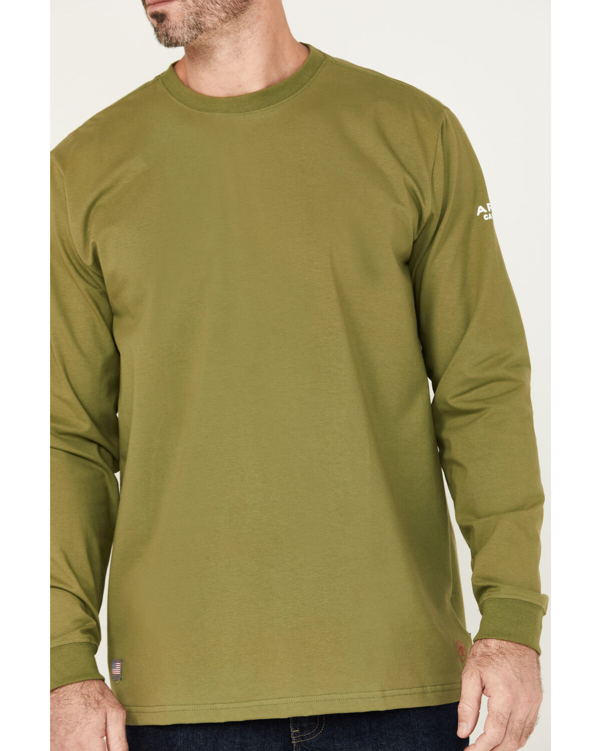 Image #3 - Ariat Men's FR Chain Hook Long Sleeve Graphic Work T-Shirt, Green, hi-res