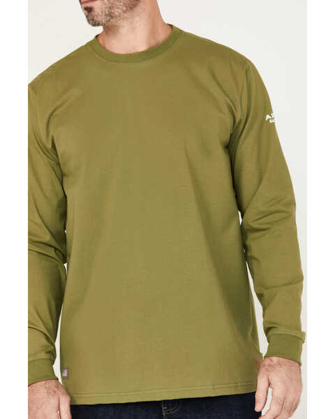 Image #3 - Ariat Men's FR Chain Hook Long Sleeve Graphic Work T-Shirt, Green, hi-res