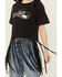 Image #3 - Rock & Roll Denim Women's Hat Short Sleeve Fringe Graphic Tee, Black, hi-res