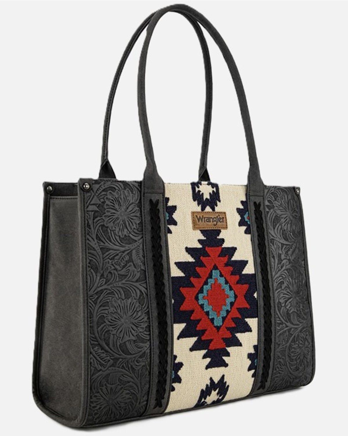Image #1 - Wrangler Women's Southwestern Print Concealed Carry Tote Bag, Black, hi-res