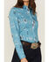 Image #3 - Roper Women's Southwestern Print Long Sleeve Western Pearl Snap Shirt, Blue, hi-res
