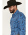 Image #2 - Wrangler Retro Men's Paisley Print Long Sleeve Snap Western Shirt - Tall, Navy, hi-res