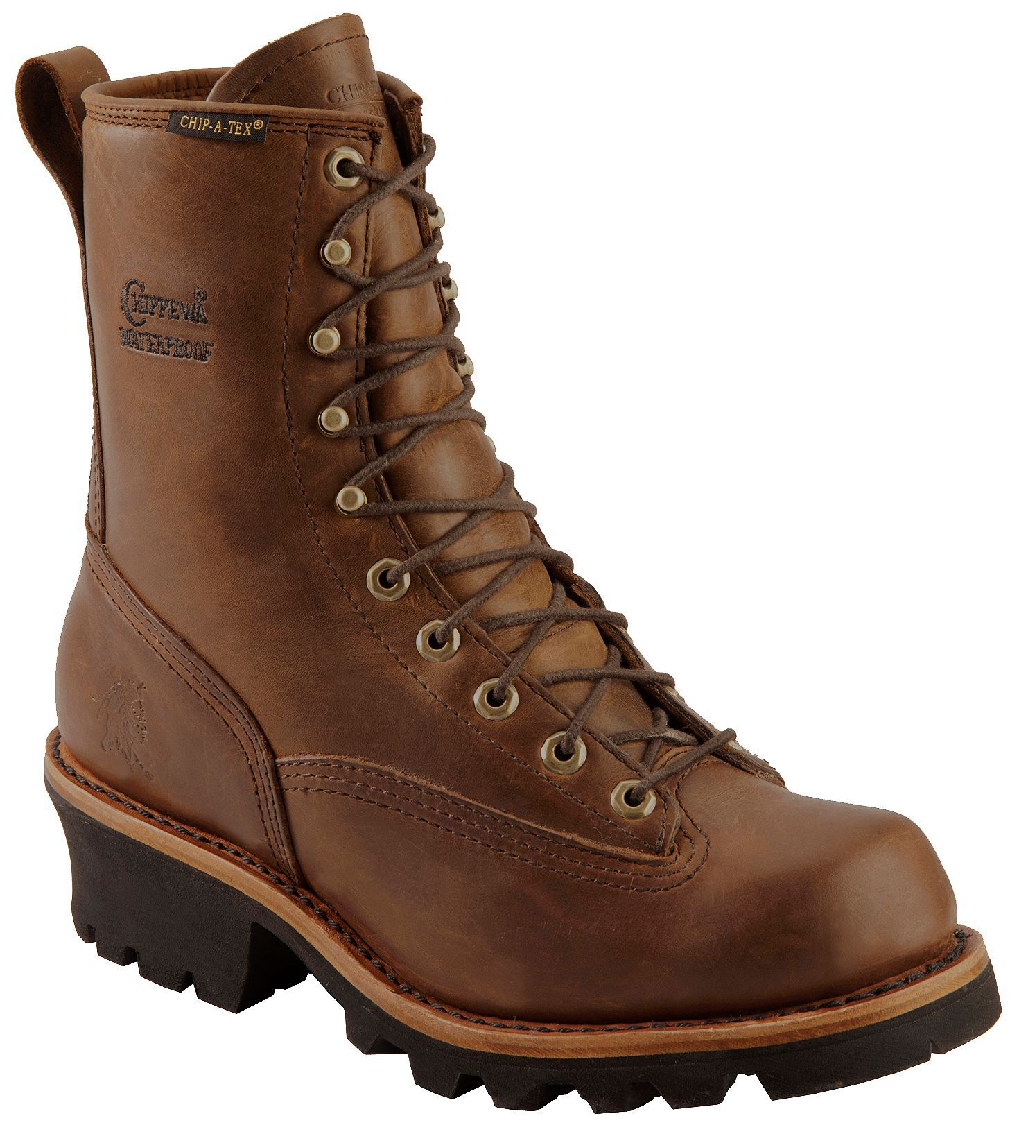 Chippewa Waterproof 8" Logger Boots - Plain Toe, Bay Apache, hi-res