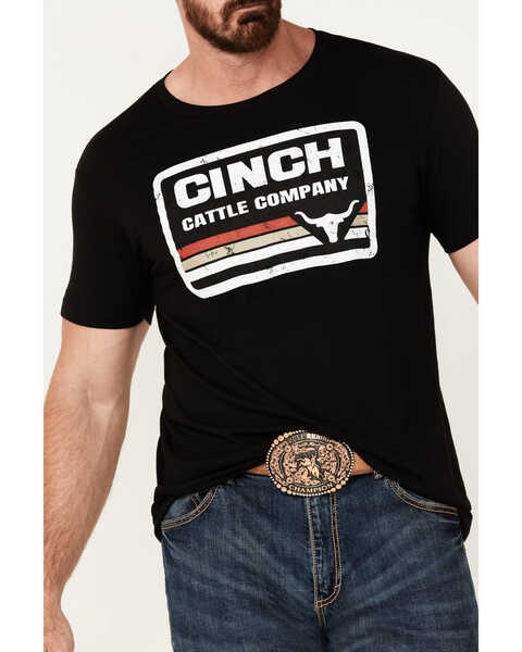 Image #3 - Cinch Men's Cattle Company Logo Short Sleeve T-Shirt, Black, hi-res