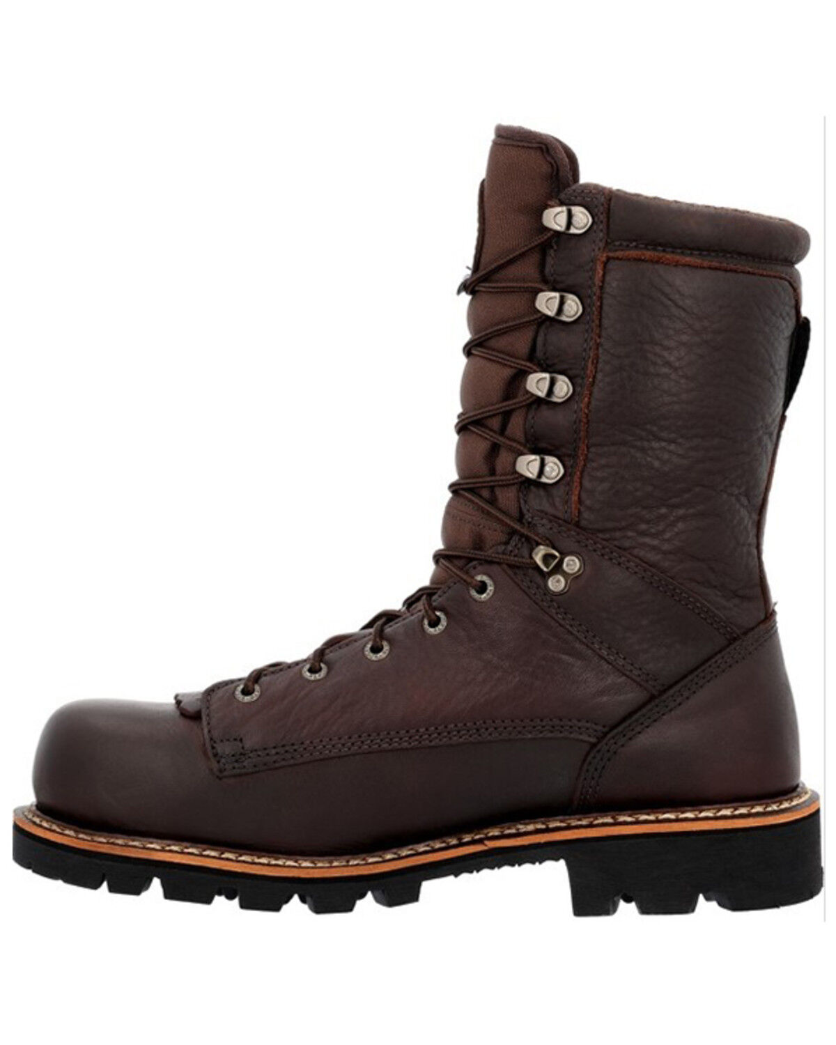 Image #3 - Rocky Men's Rams Horn 8" Waterproof Western Work Boots - Composite Toe, Brown, hi-res