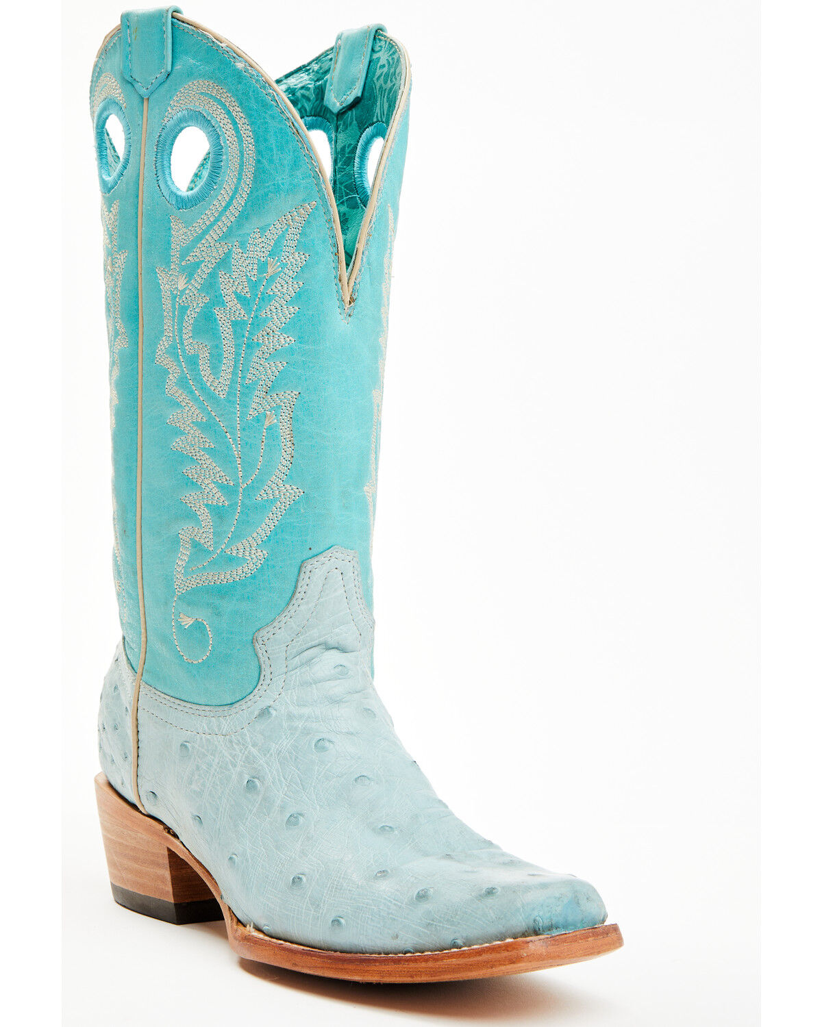 Image #1 - Corral Women's Exotic Ostrich Western Boots - Square Toe, Blue, hi-res