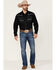 Image #2 - Rock 47 By Wrangler Men's Solid Embroidered Long Sleeve Snap Western Shirt, Black, hi-res