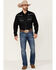 Image #2 - Rock 47 By Wrangler Men's Solid Embroidered Long Sleeve Snap Western Shirt , Black, hi-res