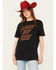 Image #1 - American Highway Women's Light My Fire Rhinestone Short Sleeve Graphic Tee, Black, hi-res