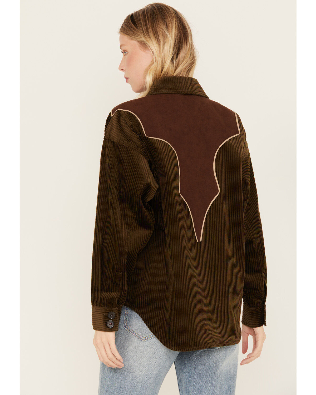 Image #4 - Shyanne Women's Corduroy Western Shacket, Forest Green, hi-res