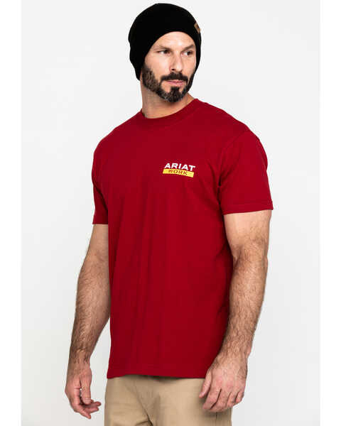 Image #3 - Ariat Men's Rebar Cotton Strong Roughneck Graphic Work T-Shirt , Red, hi-res