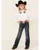 Roper Girls White Denim Embroidered Cactus Long Sleeve Snap Western Shirt , White, hi-res