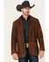 Image #1 - Cripple Creek Men's Leather Stitched Blazer, Brown, hi-res