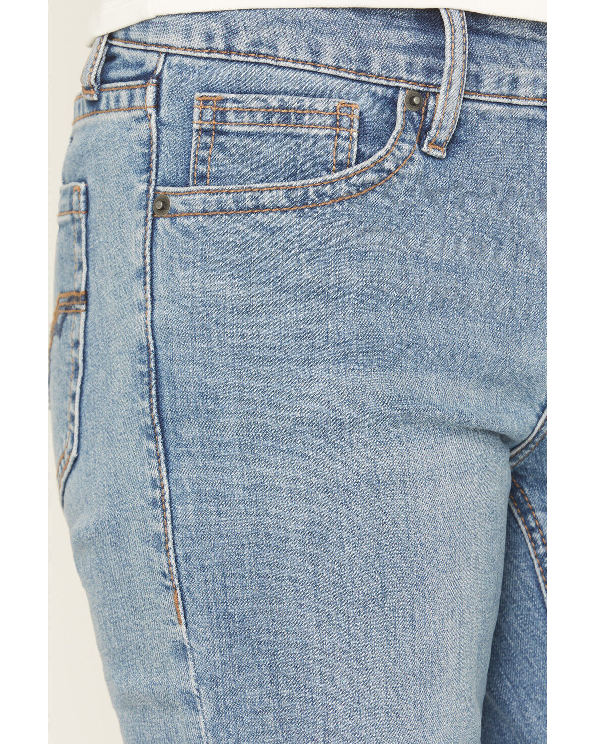 Image #2 - Rock & Roll Denim Women's Medium Wash High Rise Distressed Modest Bootcut Stretch Denim Jeans, Medium Wash, hi-res