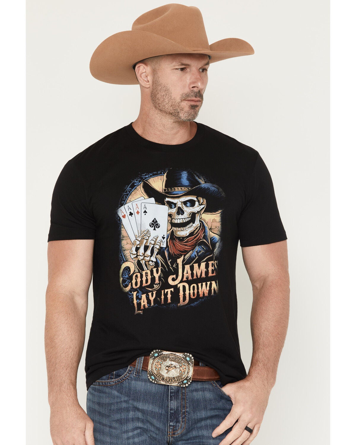 Cody James Men's Lay It Down Short Sleeve Graphic T-Shirt, Black, hi-res