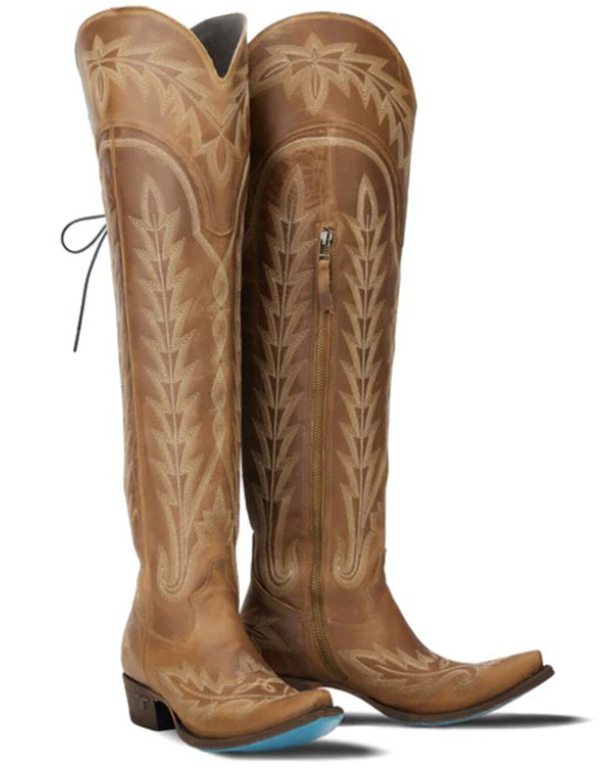 Image #1 - Lane Women's Lexington Over The Knee Corset Western Boots - Snip Toe, Brown, hi-res