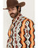 Image #2 - Wrangler Men's Checotah Southwestern Print Long Sleeve Snap Western Shirt - Tall, Orange, hi-res