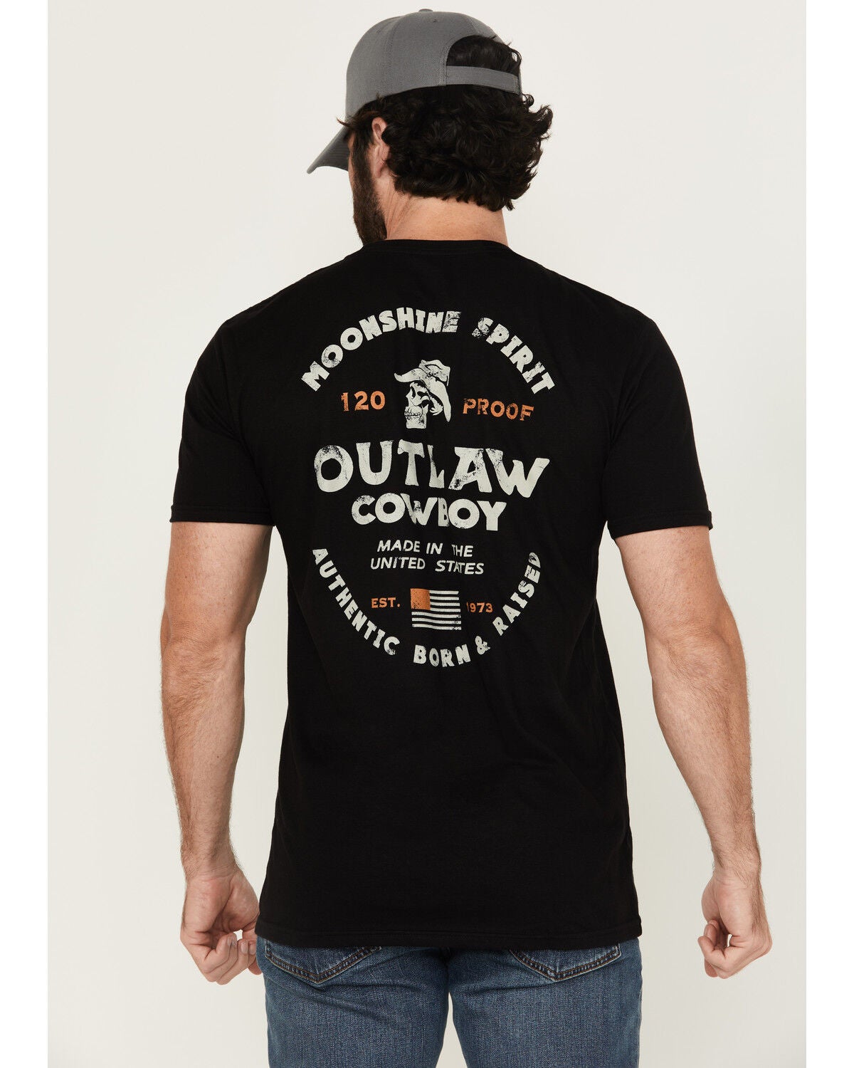 Moonshine Spirit&reg; Men's Cowboy Short Sleeve Graphic T-Shirt, Black, hi-res