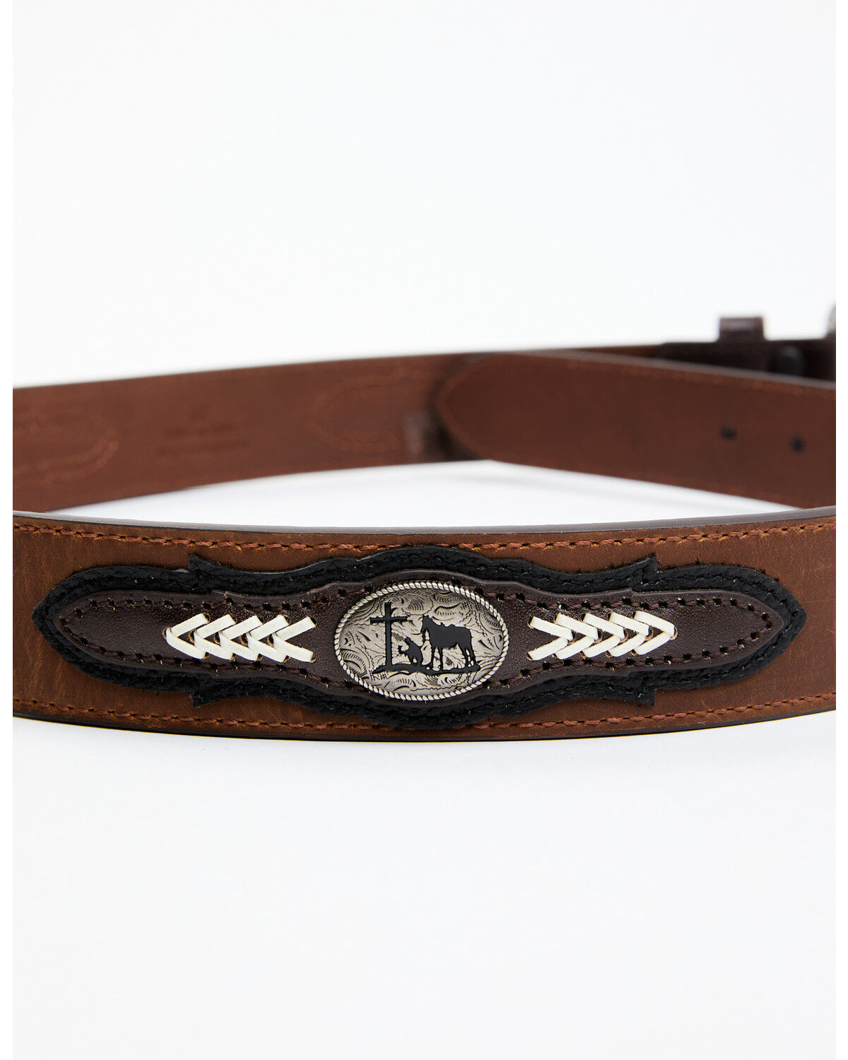 Image #2 - Cody James Men's Praying Cowboy Concho Belt, Brown, hi-res