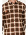 Image #3 - Hawx Men's FR Plaid Print Long Sleeve Button-Down Western Work Shirt, Brown, hi-res