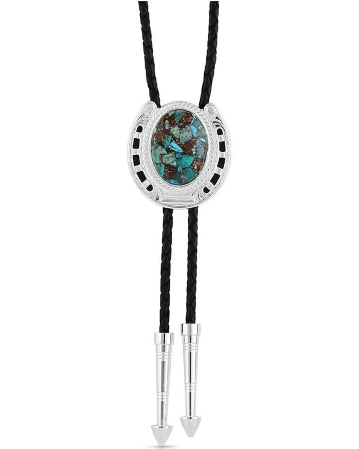 Image #1 - Montana Silversmiths The Pioneer's Turquoise Bolo Tie, Silver, hi-res