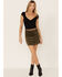 Image #1 - Wishlist Women's Olive Side Button Corduroy Mini Skirt, Olive, hi-res