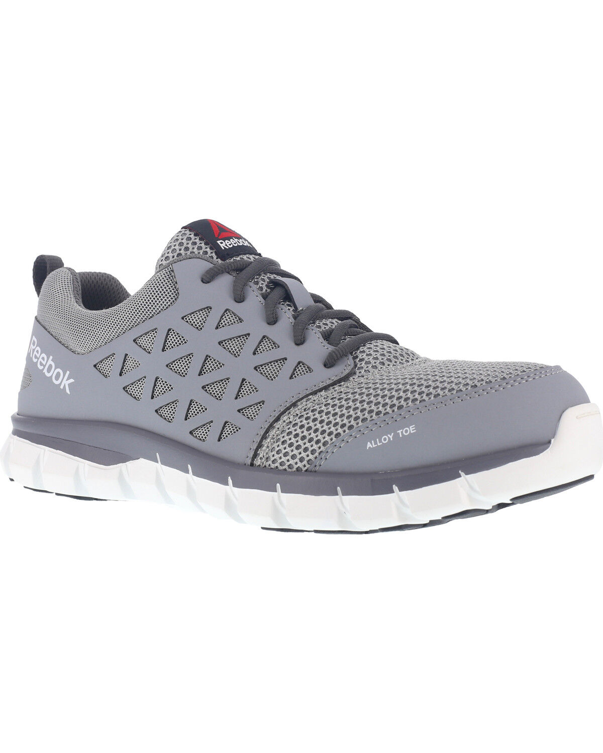 Image #1 - Reebok Men's Mesh Athletic Oxfords - Alloy Toe, Grey, hi-res