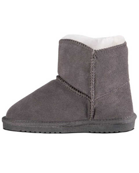 Image #2 - Cloud Nine Girls' Sheepskin Pom Pom Boots - Round Toe , Grey, hi-res