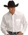 Wrangler Men's White Solid Dobby Long Sleeve Pearl Snap Western Shirt - Big & Tall , White, hi-res