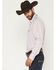 Image #2 - Gibson Trading Co Men's Solid Long Sleeve Snap Western Shirt, Lavender, hi-res