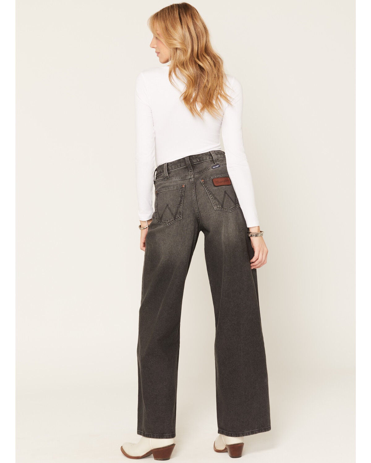 Image #3 - Wrangler Retro Women's Harper High Rise Bailey Wide Leg Denim Jeans, Black, hi-res