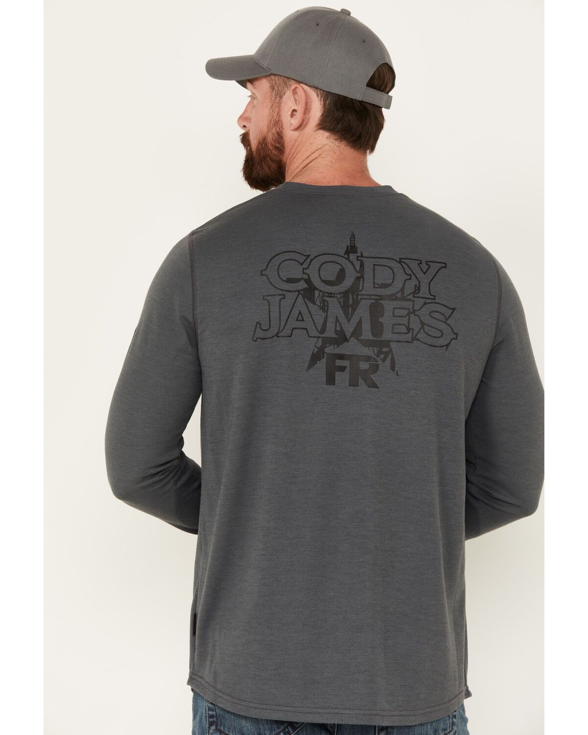 Image #4 - Cody James Men's FR Long Sleeve Graphic Work T-Shirt, Charcoal, hi-res