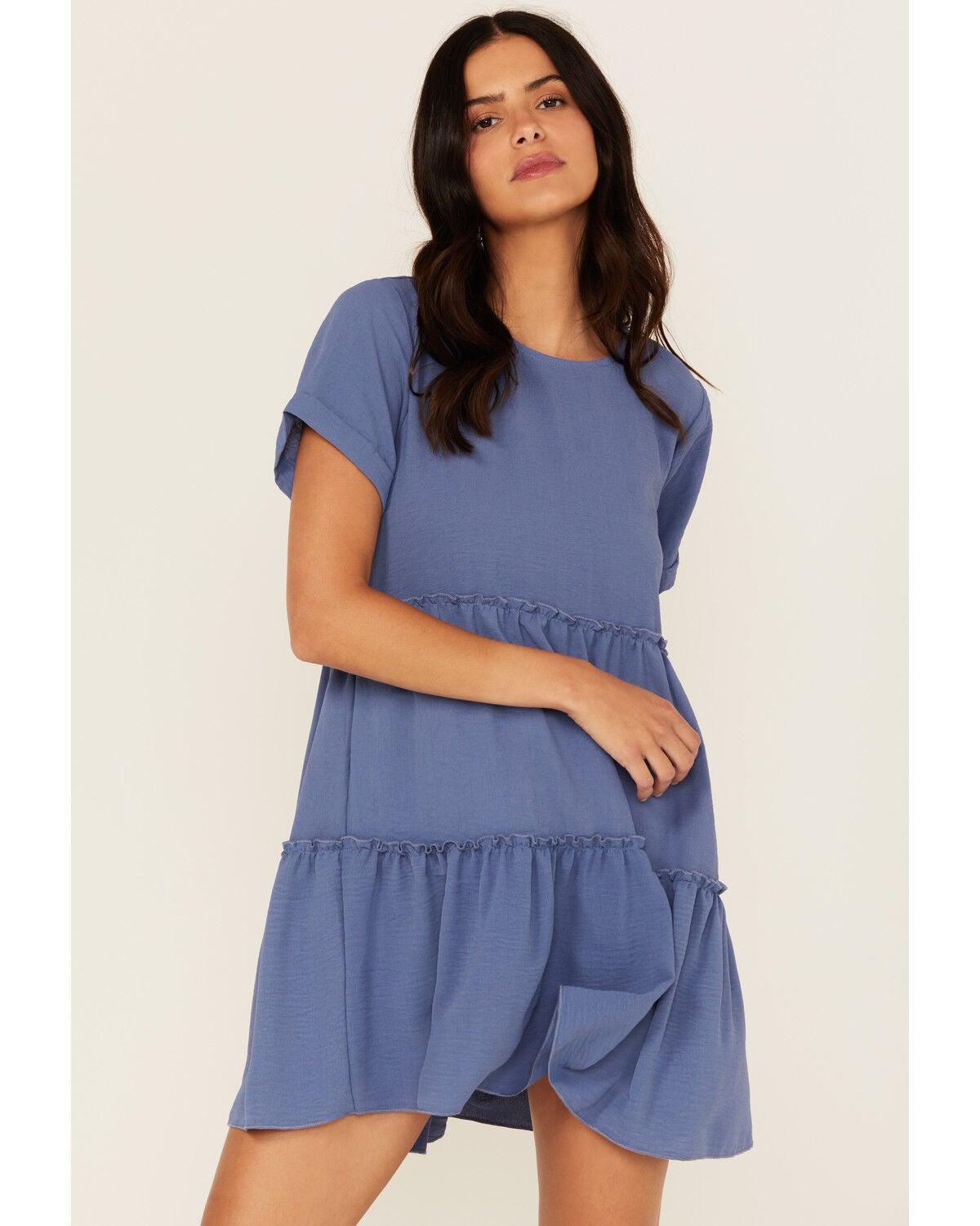 Originality Women's Tiered Mini Dress, Blue, hi-res