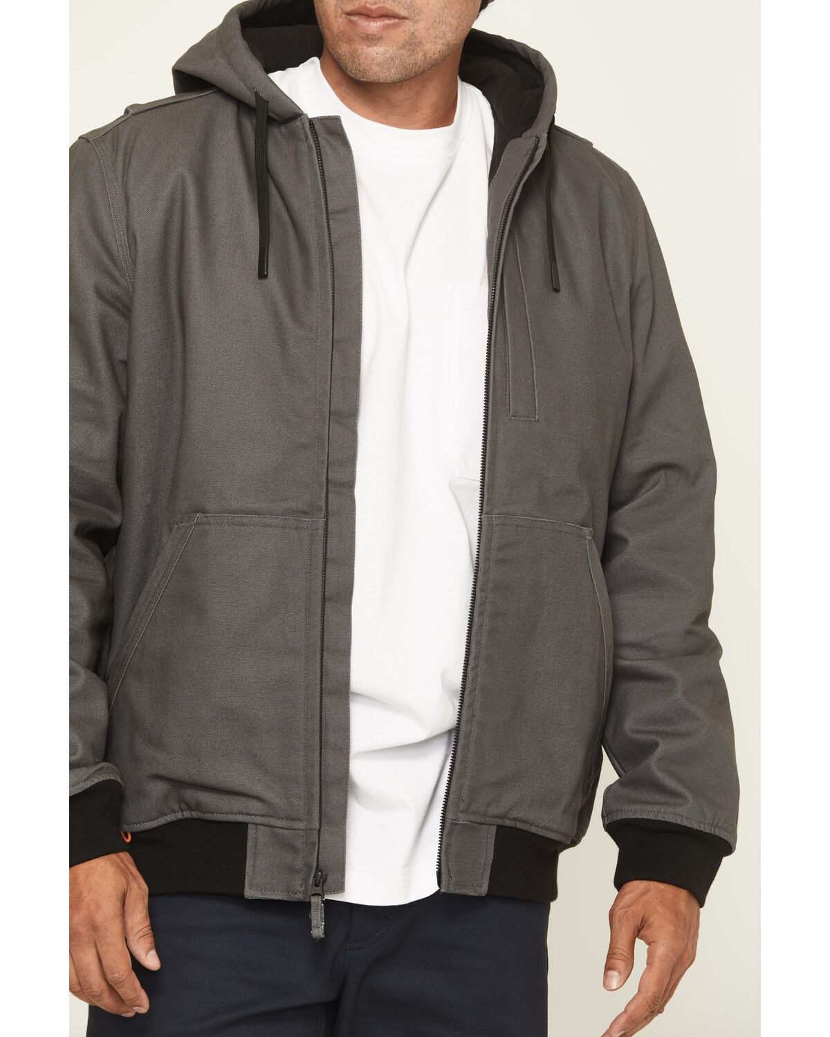 Image #3 - Hawx Men's Basalt Fleece Lined Hooded Duck Canvas Jacket, Charcoal, hi-res