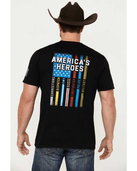 Buck Wear Men's America's Heroes Short Sleeve Graphic T-Shirt, Black, hi-res