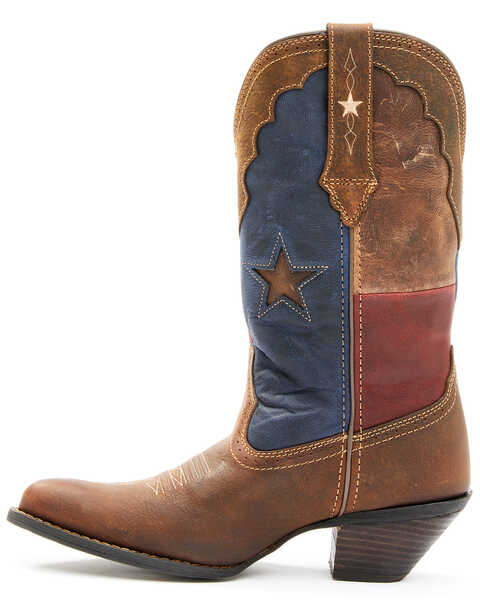 Durango Women's Crush Texas Flag Western Boots - Round Toe, Brown, hi-res