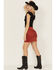 Image #3 - Idyllwind Women's Wylie Studded Fringe Faux Suede Mini Skirt, Chilli, hi-res