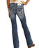 Rock & Roll Denim Girls' Medium Vintage Scroll Bootcut Jeans , Blue, hi-res