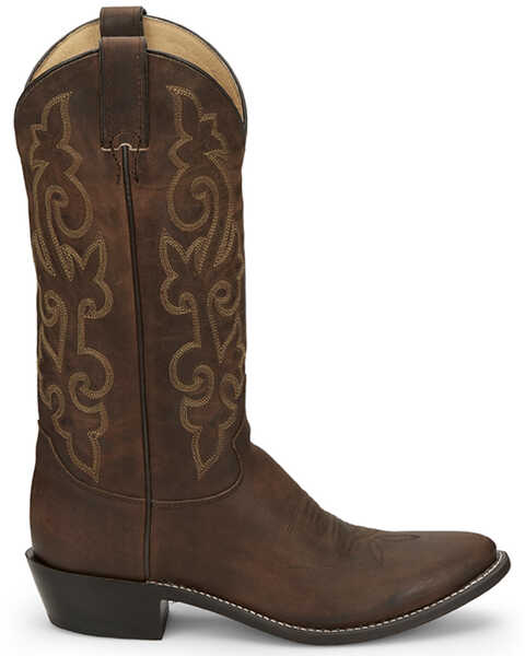 Image #2 - Justin Men's Leather Western Boots - Medium Toe, Brown, hi-res