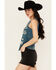 Image #2 - Shyanne Women's Buck Yah Saloon Split Neck Graphic Tank, Dark Blue, hi-res